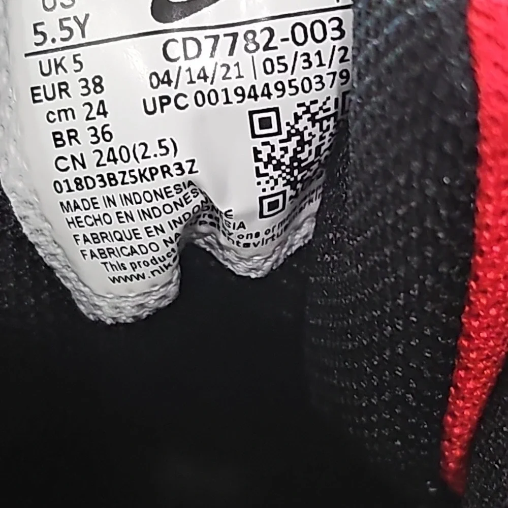 Nike Court Borough Mid 2 Black University Red GS  CD7782-003